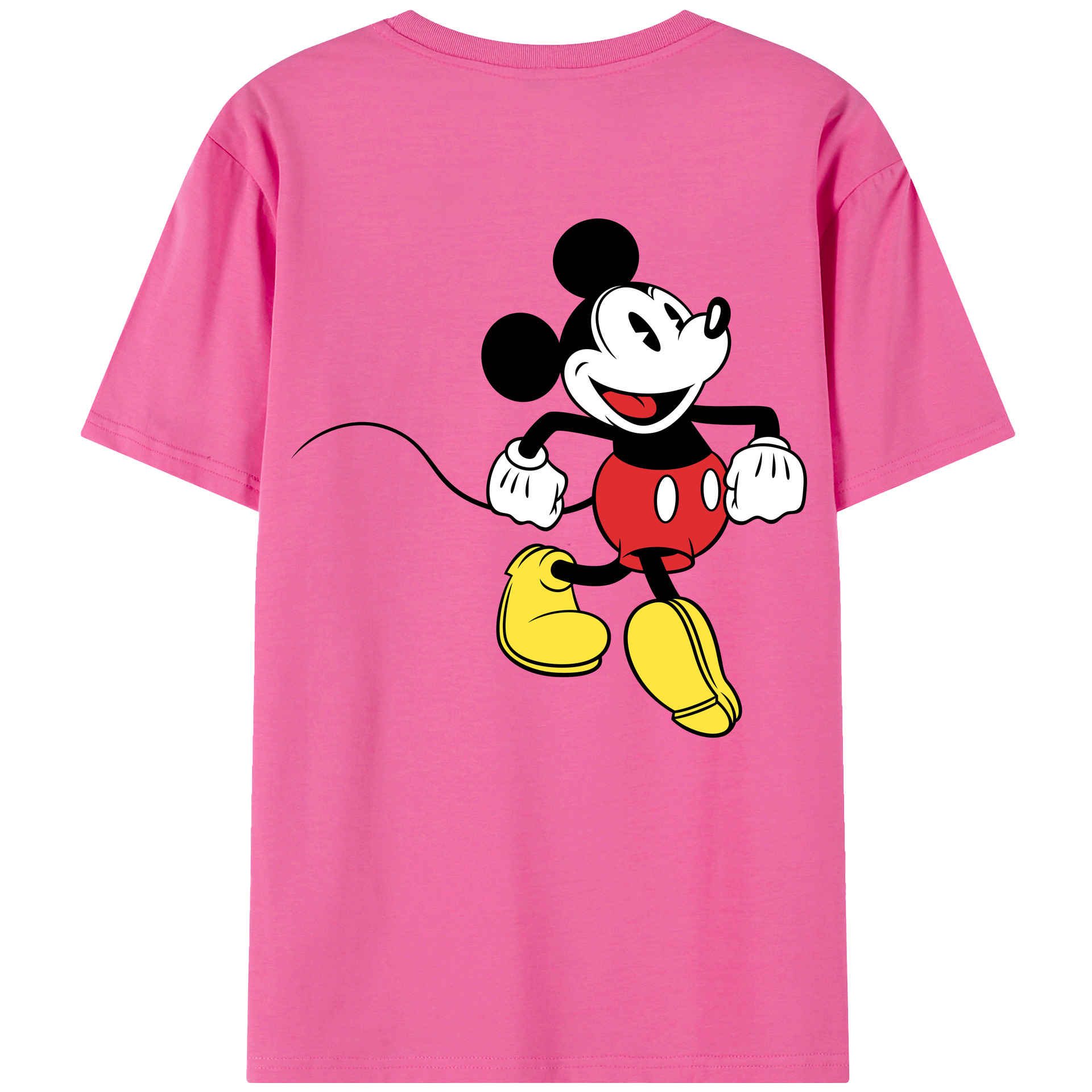 （画像用） ミッキーマウス Mickey Mouse レディース半袖Tシャツ(バックプリント)